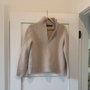 Jenni Kayne Cream Half-Zip Sweater